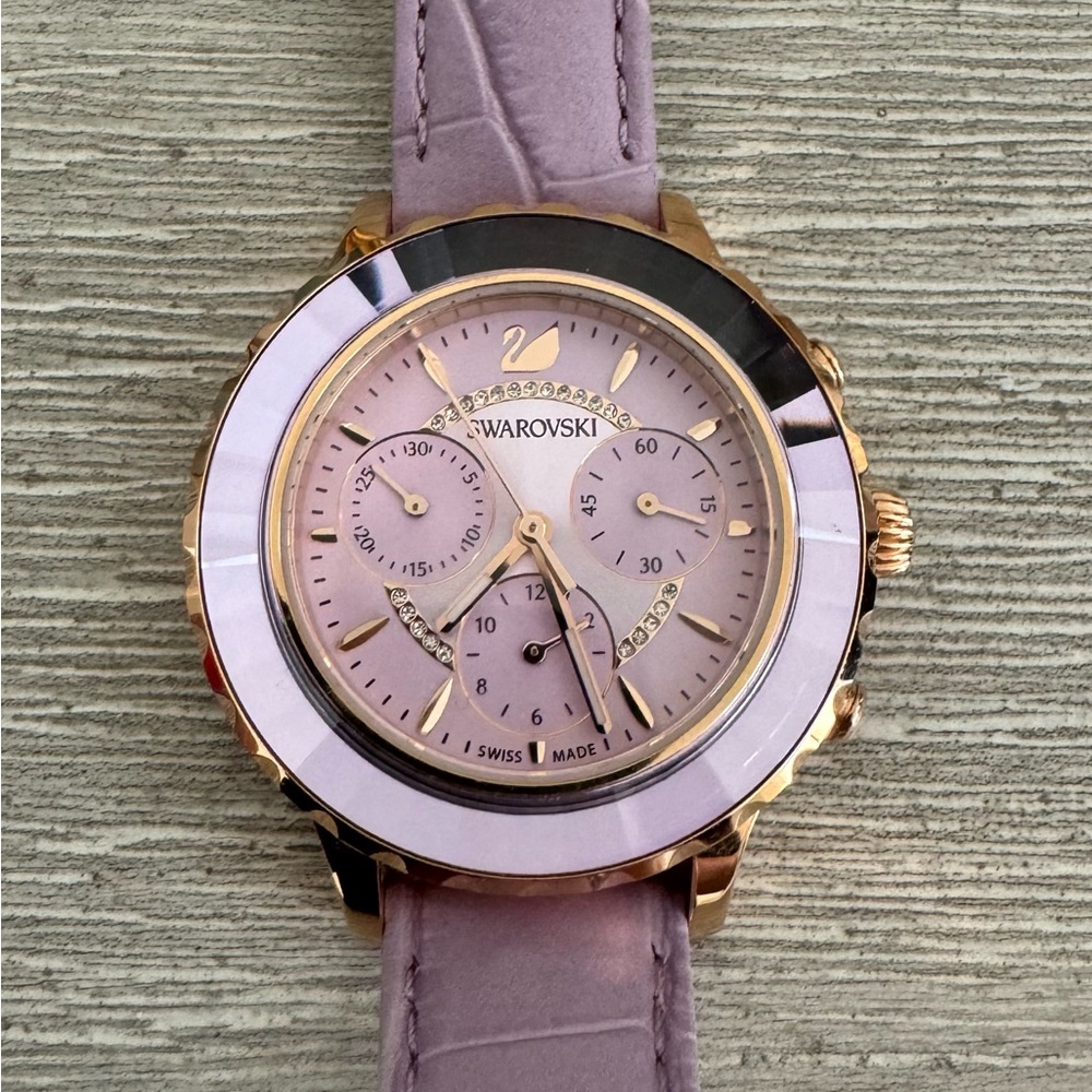 Swarovski light purple watch, NEVER USED